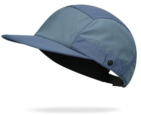 CLAPE 5 Panel sportkeps män lätt andningsaktiv löparkeps snabbtorkande basebollkeps UV-skydd sommarmössa unstructured sköldpadda, WBQSG1-blå, one size
