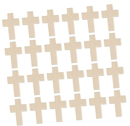 100 Stück Holzkreuzanhänger für Halloween Feier, Selbstgemacht Schmuck
