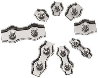 WANGBINGXING Drahtseilklemme M2-M5 Edelstahl Simplex 1/2-Pfosten Bolzenklemme Drahtseil Kabelklemme Bremssattel Seil Einfacher Griff Seilklemme (Größe : Duplex-M5)
