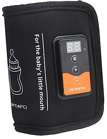 USB Flaschenwärmer für Babys Tragbar, Isoliert, Neopren, Schwarz | Babyflasche und Muttermilch, USB Betrieben, Hält Milch Warm, Nachtfütterung und Reisen