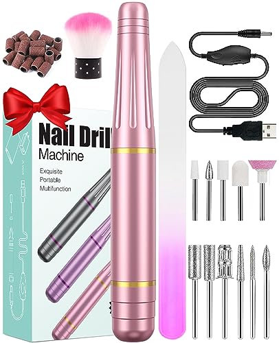 Ponceuse à ongles électrique professionnelle 11 en 1 - Kit de manucure et pédicure électrique professionnelle - 20 000 tr/min - Vitesse réglable - Polisseuse pour ongles en gel, cuticules - Gel