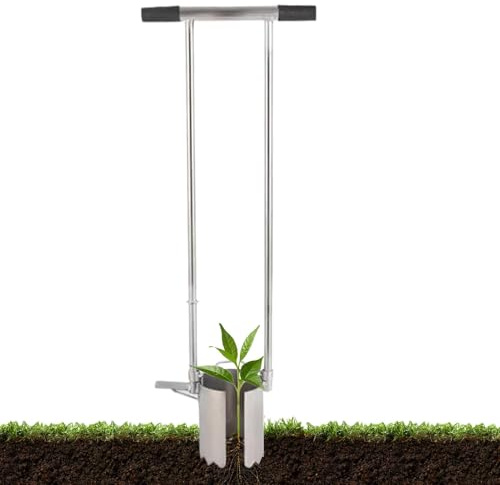 Transplanteur à bulbes à Long poignée, Outil de planteur à Long Manche | Transplanteur de à Long Manche de Jardinage - Bouchon de Gazon Stable pour l'agriculture et l'utilisation de dôme