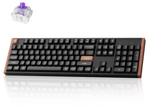 Keychron K10 HE Hall Effect Keyboard, Gateron Double-Rail Magnetic Nebula Switch, Full-Size Tri-Mode Wireless Keyboard with Rapid Trigger, Adjustable Actuation, RGB, Aluminum + Wooden Frame