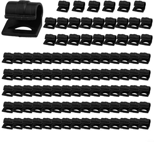 100 morsetti per tenda, clip per teloni, ganci in plastica per campeggio, roulotte, pali per tende da giardino, ganci per piante (9 mm)