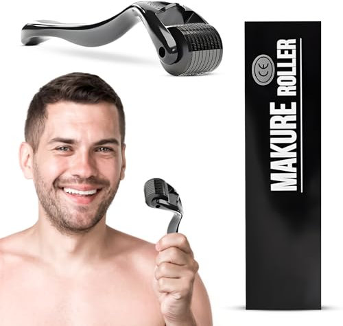 Dermaroller Facial y Cabello 0.5mm - Derma Roller Facial con 540 Microagujas de Titanio para Microneedling - derma-roller Barba y Rodillo Pelo - dermaroller 0.5