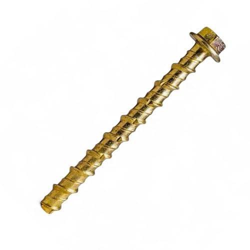 M6 (6mm) MultiScrew Masonry Concrete Anchor Screw Bolts with Hex Flange Head Torx Lightning Thunderbolt Ankerbolt (8, M6 x 50mm)