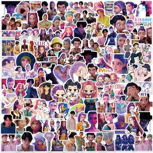 100-Pack Anime Idol Movie Stickers – Glossy Waterproof Vinyl, 6 cm – Pop-Fantasy Characters, Concert & Battle Scenes for Journals, Laptops & Water Bottles