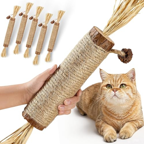 Donubiiu Silvervine Dental Sticks for Cats–Upgraded Thick & Long Design,2026 New Silvervine for Cats,Natural Catnip Chew Toys for Kittens Teeth Cleaning,Silvervine Sticks Cat Toys (5PC)