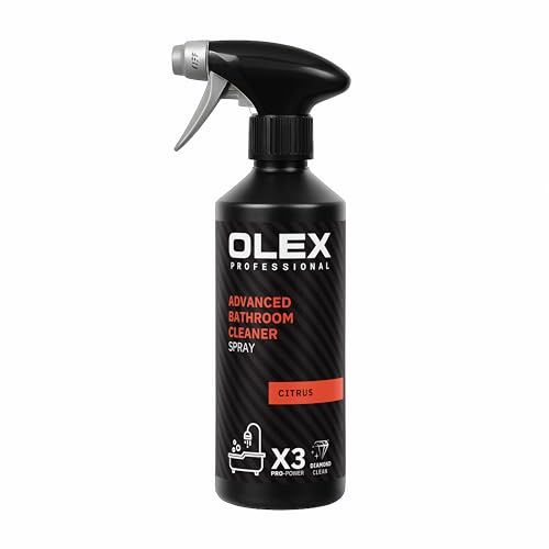 OLEX Professional Bathroom Cleaner Spray - Limescale Remover - Antibacterial Disinfectant - Tiles, Shower, Bath & Grout Cleaner - Citrus Scent - 500ml XL
