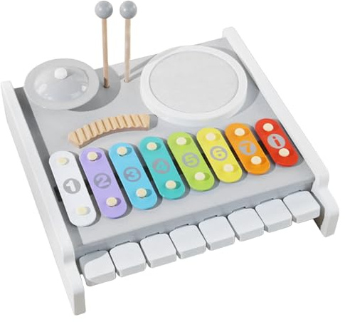 Xylophon für – Lernspiele aus Holz | Xylophon-Spielzeug mit Musik für mit Glöckchen | für kleine Weihnachtsgeschenke, Bildung, Koordination von Hand und Augen, Kleinkinder