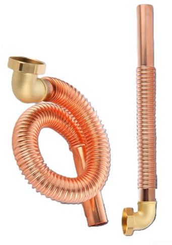 Linnkyfloa Tuyau de vidange de baignoire en cuivre étendu de 51 cm avec connecteur de raccordement pour une installation flexible et un débit d'eau efficace