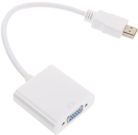 CIYODO Câble Convertisseur Vidéo HDTV vers Vga Blanc, Adaptateur Unidirectionnel Haute Vitesse, Conversion Signal pour Écran Vga, Connectivité Simplifiée pour Divertissement et Bureau,