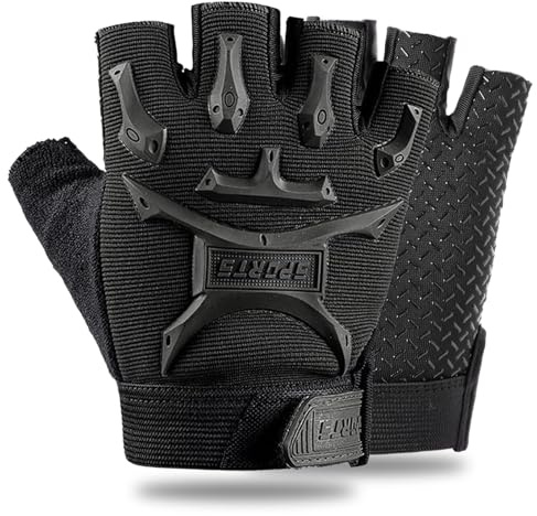 Novocloud Gants Cyclisme Demi-Doigts, Gants de Protection Sportifs pour Enfants Gants Moto Enfant sans Doigts Mitaines de Cyclisme Antidérapantes pour Vélo Escalade Scooter Enfant 6-10 Ans