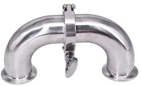 0.5 1.5 2 2.5 3 3.5 4 Tri Clamp 180 Degree Elbow SUS316L Stainless Steel Pipe Fitting Connector (19mm OD K25.4mm)