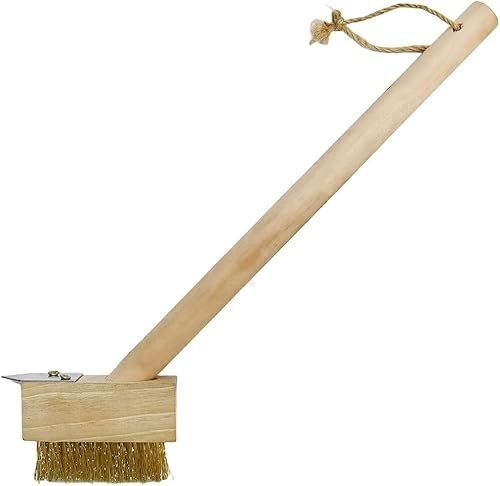 M&H Weed Brush for Patio Cleaning, Wire Bristle Scrub Brush with Scraper, wire brush for moss removal, Heavy Duty Weed Remover Tool for Block Paving, Driveway, Garden Path & Outdoor Cleaning