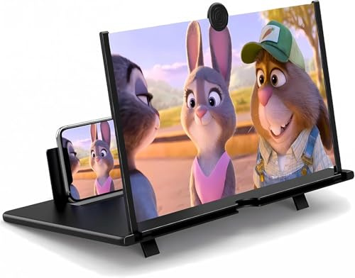 AiMeiteng 16 Pouces agrandisseur ecran Telephone, 3D HD Loupe pour téléphone, Amplificateur Telephone Portable, adapté pour Regarder des Vidéos sur Tous Les Smartphones