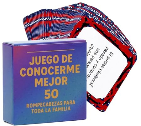 Carte di conversazione interattive, 8,5 x 8,5 x 2 cm, gioco da tavolo spagnolo, gioco di famiglia, per rafforzare le relazioni, attività di conoscenza, gioco interrogativo per casa, viaggi, vacanze