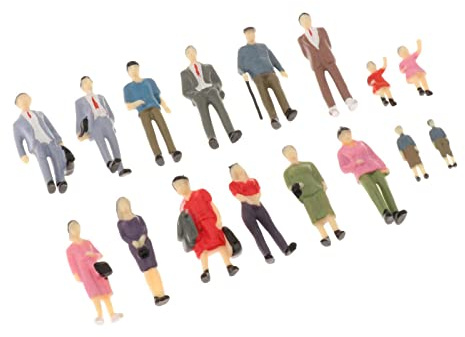 FewNvWa 20 Stück Modellfiguren Passanten Miniatur Personen Figuren Landschaftsbau Passagierfiguren aus Bemalt für Modellbahn Szenen für Modellbau