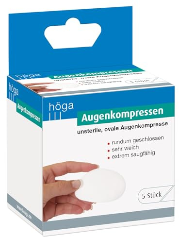 Lot de 5 compresses oculaires ovales entièrement fermées 52 x 70 mm non stériles