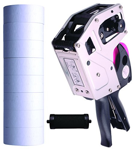Towa GSBB18 Price Marking & Dating Label Gun - 8 Large Digits for Easy Data Identification. Includes 8,000 Labels & Free Ink Roller (White Synthetic Labels)