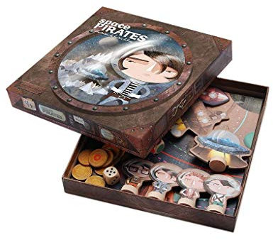 Marbushka Brettspiel - Gesellschaftsspiel für Kinder und Familien 2-4 spielers ab 4 Jahren [Weltraumpiraten] - ökologisch, nachaltig und fair-Trade aus natürlichen Materialien in Ungarn