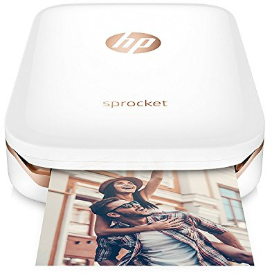 HP Sprocket Mobiler Fotodrucker (Drucken ohne Tinte, Bluetooth, 5 x 7,6 cm Ausdrucke) weiß