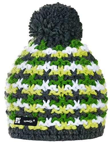 MFAZ Morefaz Ltd barn vinter mössa hatt slagstil flickor pojkar barn stickad mask bubbla pom pom flicka pojke keps, gRÖN, one size