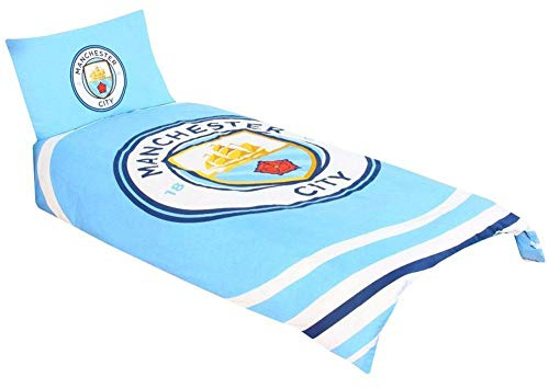MANCHESTER CITY FC - Parure de lit (Taille Unique) (Bleu/Blanc)