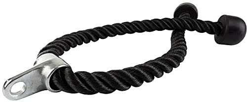 ScSPORTS® Trizepsseil - 100/85/68 cm, mit Drehgelenk, Gummikappen, rutschfest, Nylon - Bizeps Seil, Trizeps Tau, Kabelzug Griffe, Pull Down, Seilzug Griff für Krafttraining, Fitness, Gym (100cm)