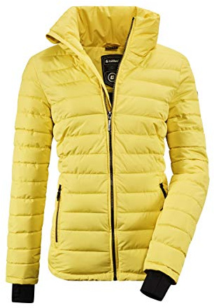 Killtec Skijacke Damen Atka WMN Quilted Ski Jckt F - Steppjacke mit abzippbarem Schneefang - Jacke Damen ist wasserabweisend, gelb, 38