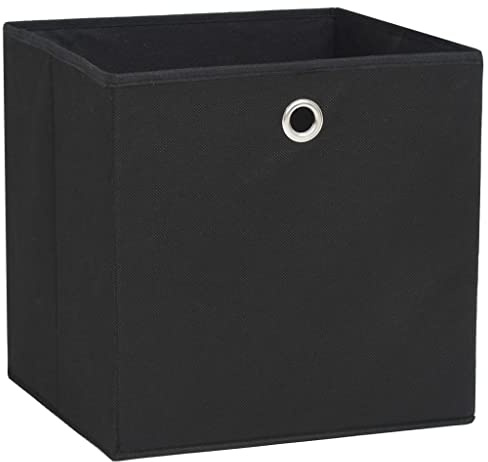 vidaXL 10x Aufbewahrungsbox Zusammenklappbar Spielkiste Regalkorb Faltkiste Korb Kinderbox Box Kiste Faltbox Vliesstoff 28x28x28cm Schwarz