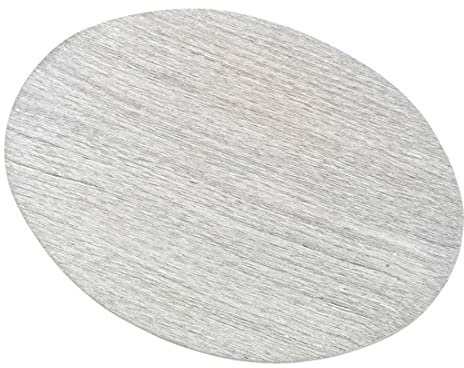 NKlaus Assiette à Bougie Ovale Aluminium argenté 13,5x10cm Soucoupe Bougeoir Décoration de Table Brossé - Design 10383
