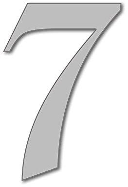 House Number 7 OLD ENGLISH Door Numbers in 3 Sizes (15, 20, 25cm / 5.9, 7.8, 9.8in) Modern Floating House Number Acrylic incl. Fixings, Colour:Grey, Size:20cm / 7.9'' / 200mm