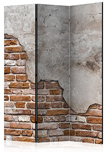 murando - Paravent Raumteiler Innen Betonoptik 135x172 cm 3-teilig Einseitig Raumtrenner Trennwand Holz Room Divider Mobiler Sichtschutz Spanische Wand Steinoptik geometrisch Abstrakt f-B-0083-z-b