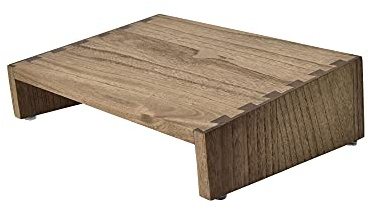 KIRIGEN Wooden Under Desk Footrest, Adjustable Solid Wood Foot Rest and Desk Foot Stool with Feet, 40 x 30 cm Platform for Home Office, Study and Work Desk, Load Capacity 300lbs, Brown(TT-DBR)