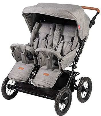 Trille - Beba Zwillingskinderwagen - Grau Melange