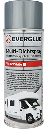 EVERGLUE Multi Dichtspray Steinschlagschutz bitumenfrei weiß 400ml Aerosol fürs Auto als Unterbodenschutz, Abdichtung und Versiegelung für Rohrverbindungen, Dachfenster, Fliesen