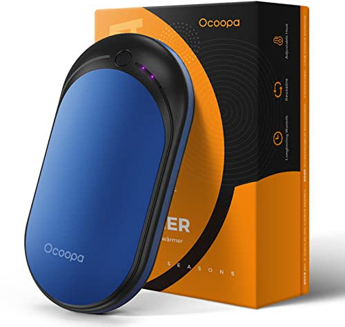 OCOOPA Handwärmer,EIN/doppelseitige Heizung 5 Stufen und bis zu 10 Stunden Wärme,5200 mAh elektrische tragbare Taschenwärmer, ideal für den Außenbereich, Geschenke, die wärmen-blau