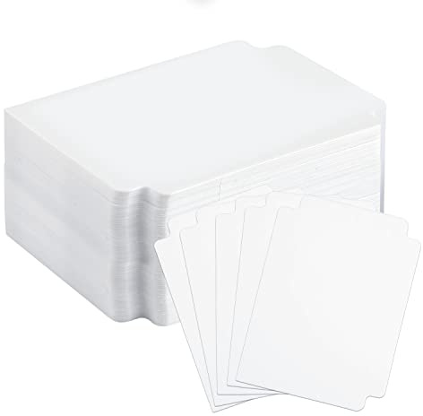 Savita 100 Piezas Separadores de Tarjetas, 93x69 mm Separadores de Clasificación de Tarjetas con Pestañas Card Divider de Plástico Separadores Tarjetas para Juegos Suministros Deportivos