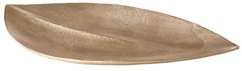 Casablanca Cuenco decorativo de aluminio, color champán, 48 x 28 cm