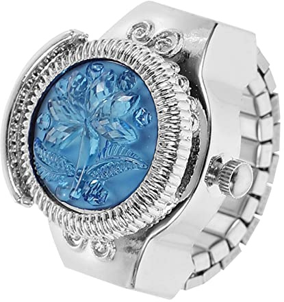 ibasenice Ring Uhr Im Ringdesign Schicke Uhr Zur Dekoration Damenuhr Mit Rosendekor-Design Kleine Für Alltag Langlebige
