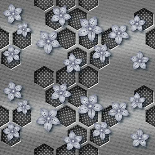 HEKO PANELS Stoff Oxford Wasserdichte Meterware Canvas-Stoff Polyester Stoff Zum Nähen Nähstoffe Möbelstoffe Dekostoffe Handwerken Wasserabweisend Blickdicht Blumen Geometrisch 1 Meter 155 x 100 cm