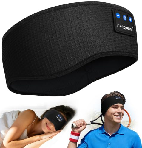 Schlafkopfhörer Bluetooth,Schlaf Kopfhörer Stirnband Bluetooth 5.4 Kopfhörer Geschenk für Männer/Frauen mit Ultradünnen HD Stereo Lautsprecher für Sport,Schlafen,Reisen,Meditation,Entspannen