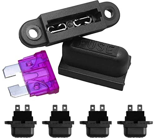FARUTA 5 Stück Wasserdichter Auto Standard Mittlerer Sicherungshalter + 1-50A Auto Boot LKW ATC ATO Flachsicherung 3A 5A 10A 15A 20A 25A 30A 35A 40A 50A