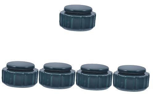 Garneck 5stücke Retro Keramik Aufbewahrungsglas Für Kosmetik Behälter Mini Deko-Container Für Teeblätter Puder Und Lippenpflege Elegantes Design Für -projekte Und Reisen