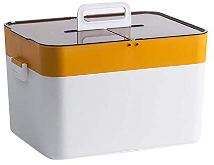 JacCos Caja médica Caja de Primeros Auxilios Familiar de Capacidad Extra Grande Caja médica Grande Caja de Almacenamiento Caja médica para automóvil, Blanca (Naranja)