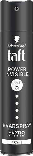 Taft Haarspray Power Invisible Haltegrad 5 (250 ml), für alle Haartypen | Schwarzkopf Haarspray Power Invisible verleiht trockenem Haar sichtbar mehr Volumen für einen natürlichen Haarschwung,