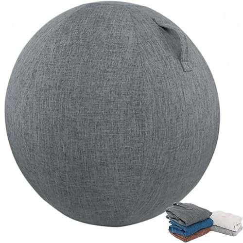 EUXCLXCL Yoga Ball HüLle Kratzfest Langlebig rutschfest Schutzhülle Für Gymnastikball Schmutzabweisend Waschbarer Gymnastikball Bezug Mit Griff Büro Für Fitness Yoga,04,55cm