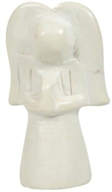 Praisent Figur Speckstein Betender Engel Mini Hellbeige/grau