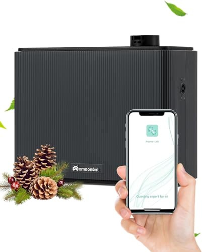 Mxmoonant Kaltvernebelung Aroma Diffuser, HAVC anschließbar, Bedeckung 4000m³, 1000ml Ölflasche, Wandhalterung, App-Steuerung&Timer, Kommerziell, für Halle, Hotel, Geschäftsräume